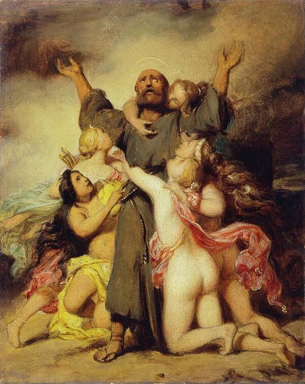 Artwork Poster featuring the painting The Temptation Of Saint Anthony by Paul Delaroche