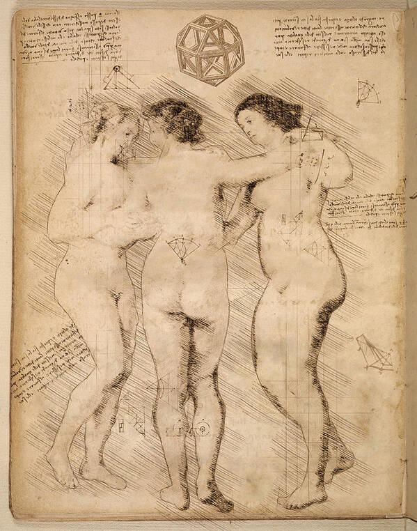 Leonardo Poster featuring the digital art Three Graces by Alex Mir