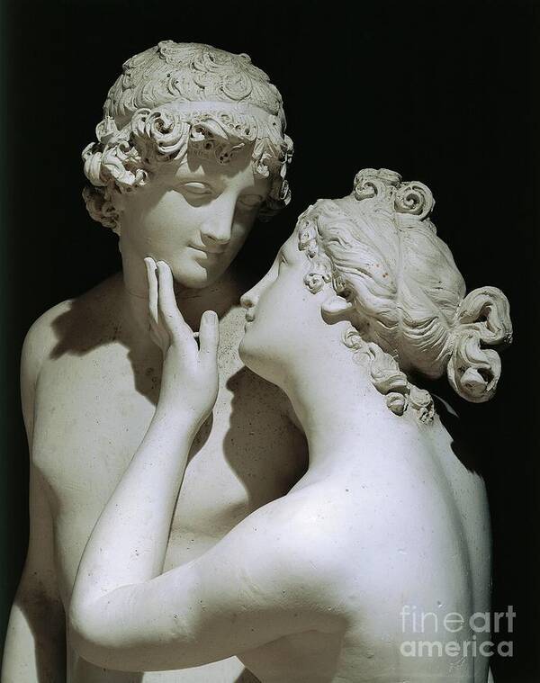 Venus Poster featuring the photograph Venus And Adonis By A Canova, Detail, 1794 by Antonio Canova