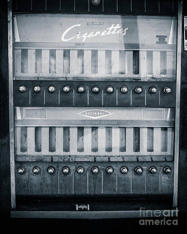 Cigarettes Poster featuring the photograph Vintage Cigarette Coin-Op Machine by Edward Fielding