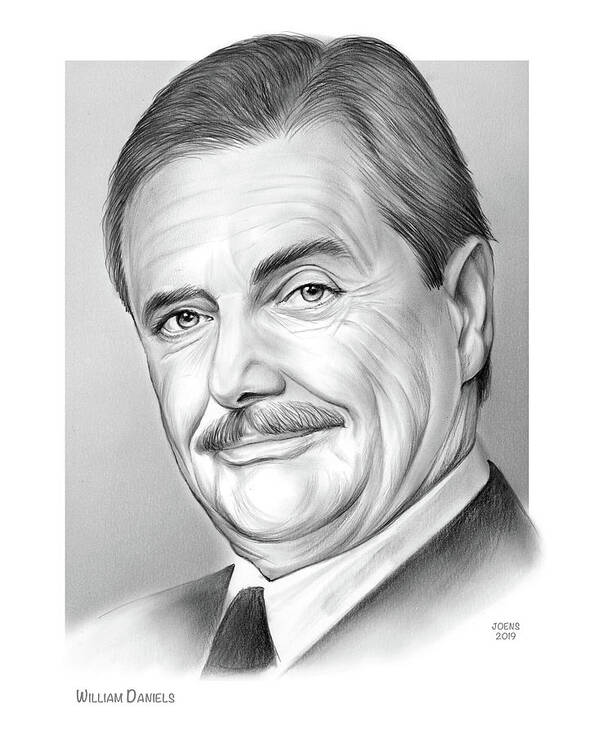 William Daniels Poster featuring the drawing William Daniels by Greg Joens