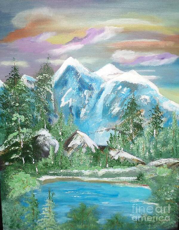 Water Poster featuring the painting Wizard Mountain # 159 by Donald Northup