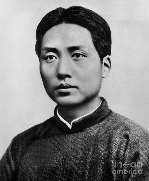 Mao Tse Zedong Poster featuring the photograph Young Mao Tse Zedong by Chinese School