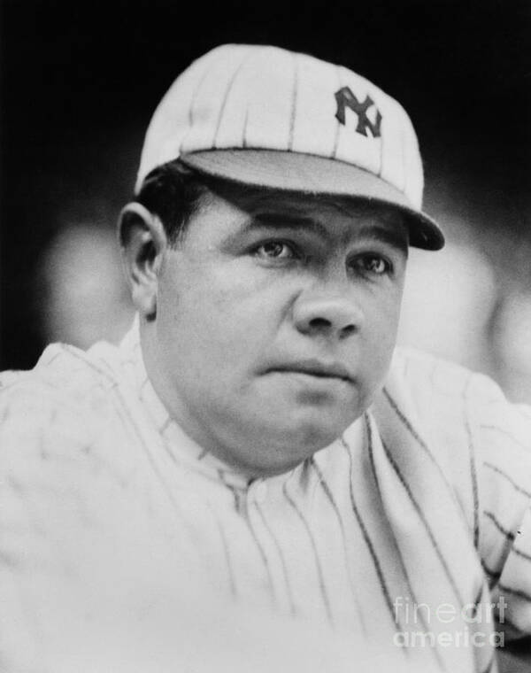 People Poster featuring the photograph Babe Ruth #1 by Mlb Photos