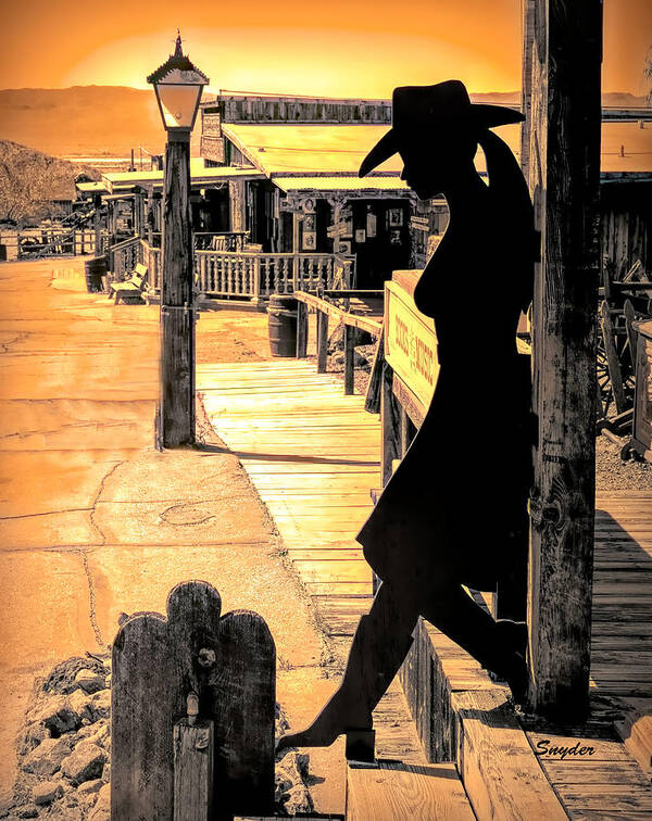 Cowgirl Silhouette Poster featuring the photograph Calico Cowgirl #1 by Barbara Snyder