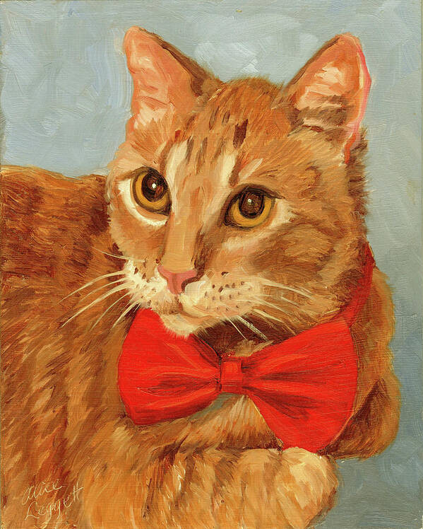 Cat Poster featuring the painting Cheetoh #1 by Alice Leggett