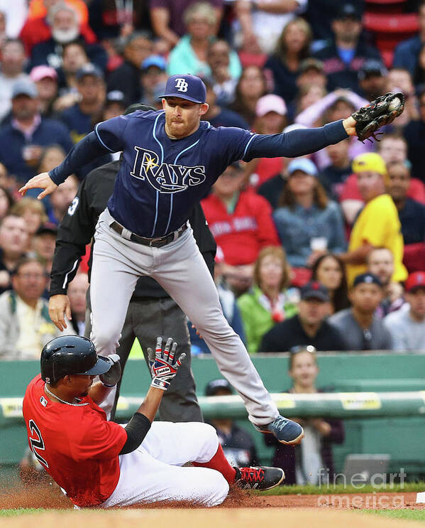 People Poster featuring the photograph Evan Longoria and Xander Bogaerts #1 by Maddie Meyer