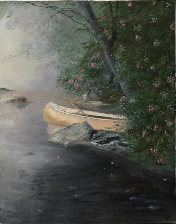 Canoe Poster featuring the painting Lazy Afternoon by Juliette Becker