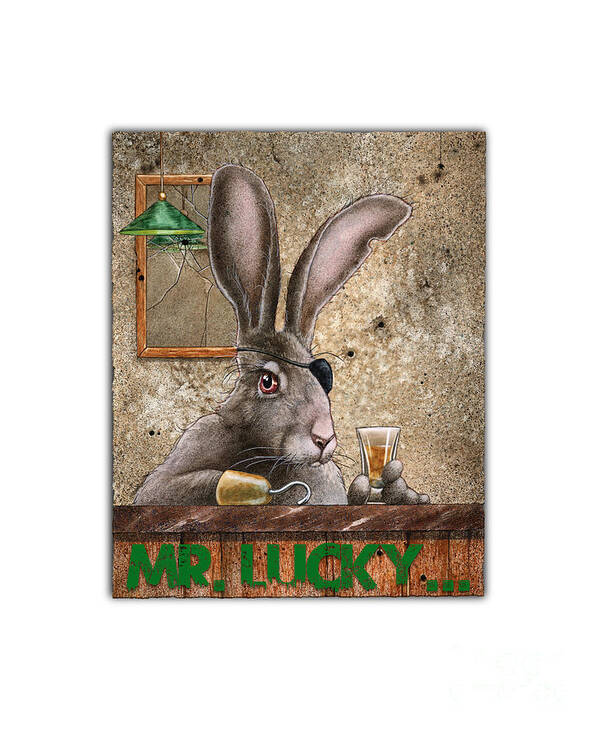 Rabbit Poster featuring the painting Mr. Lucky... #1 by Will Bullas