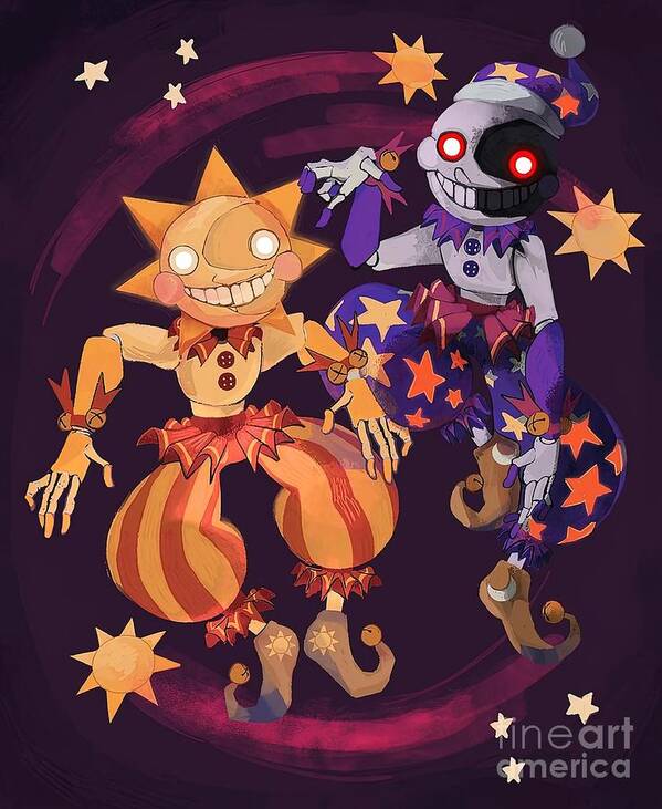 Sun and Moon FNAF Security Breach #1 Poster by Harris Harrison