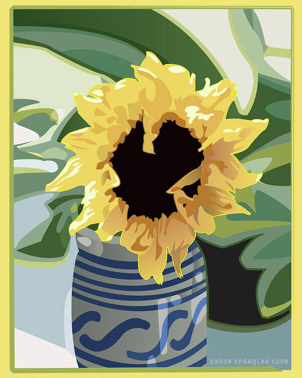 Sunflower Poster featuring the digital art Sunflower #1 by Susan Spangler