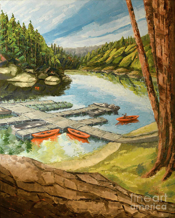 Oil Painting Poster featuring the painting The Loch #1 by PJ Kirk