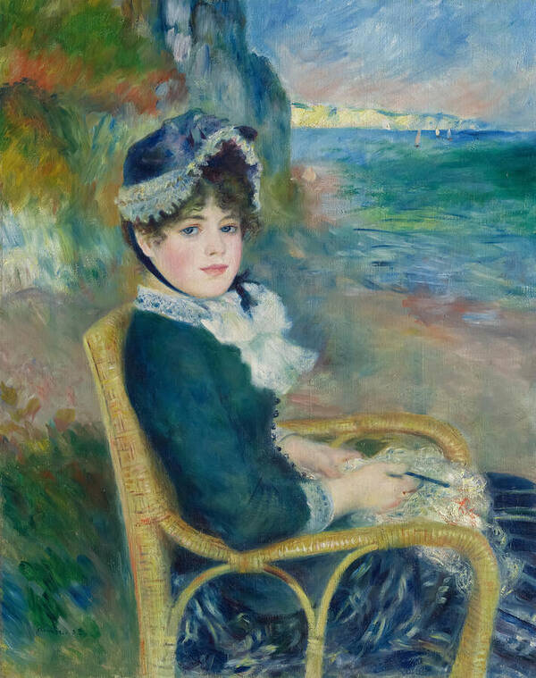 By The Seashore Poster featuring the painting By the Seashore by Pierre-Auguste Renoir by Mango Art