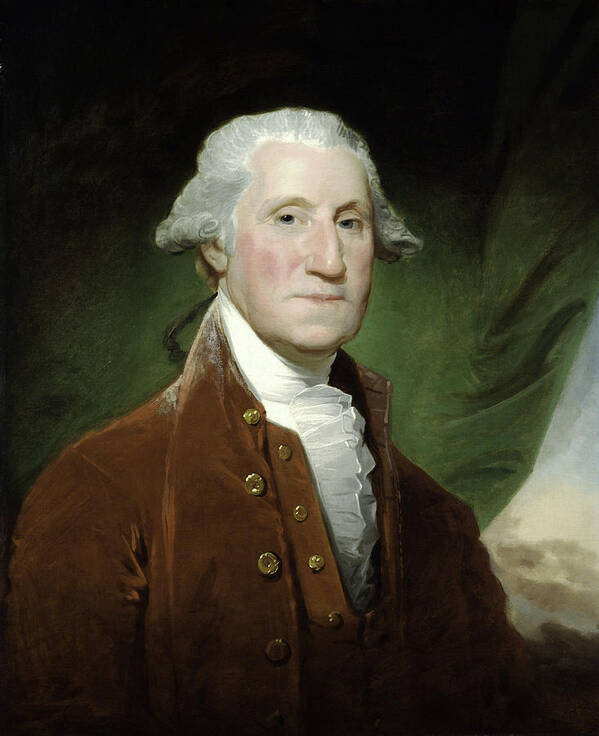 George Washington Poster featuring the painting President George Washington #4 by War Is Hell Store