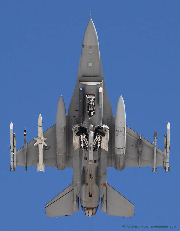 Falcon Poster featuring the photograph F-16 Declaring Emergency over Nellis by Custom Aviation Art