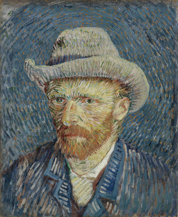 Pretty Poster featuring the painting Self-Portrait with Grey Felt Hat #9 by Vincent van Gogh