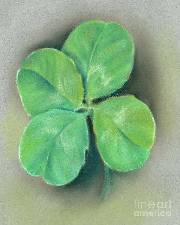 Botanical Poster featuring the painting A Four Leaf Clover for Luck by MM Anderson