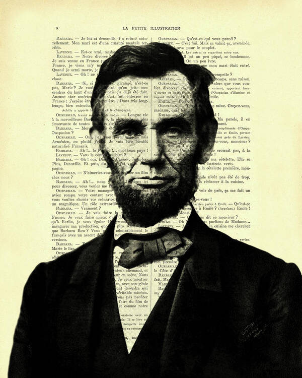 Abraham Lincoln Poster featuring the mixed media Abraham Lincoln portrait by Madame Memento