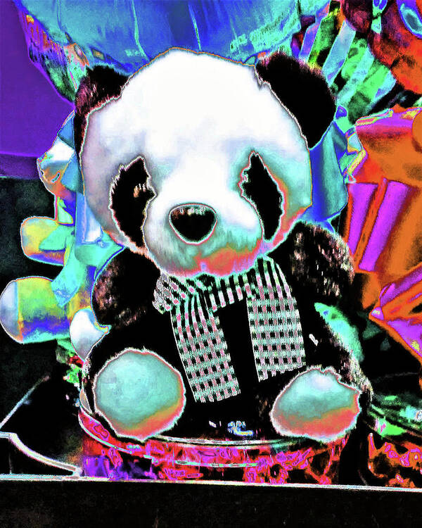 Panda Poster featuring the photograph Abstract Panda-demic by Andrew Lawrence