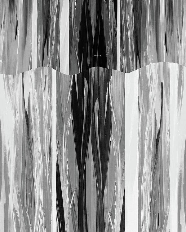 Gray Charcoal Monochrome Abstract Decorative Organic Painting For Home Interior Decor Poster featuring the painting Abstract Wave Organic Golden Ratio Flow Decorative Art In Gray VI by Irina Sztukowski