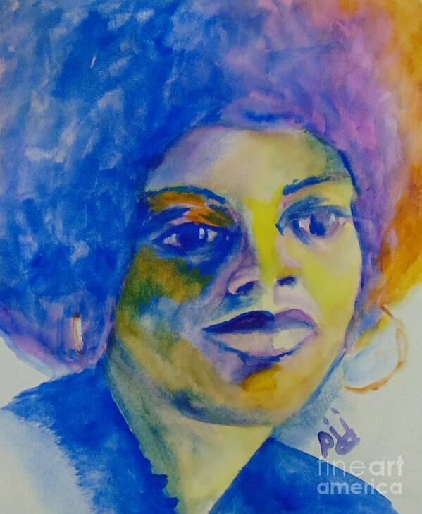 Angela Davis Poster featuring the painting Angela Davis by Saundra Johnson
