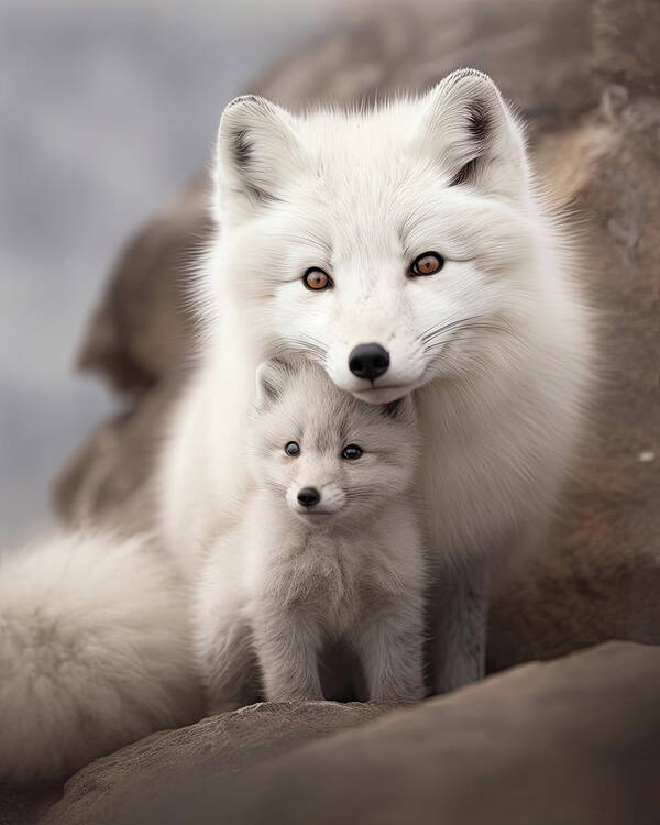Arctic Fox Poster featuring the photograph Arctic Fox eleven by David Mohn