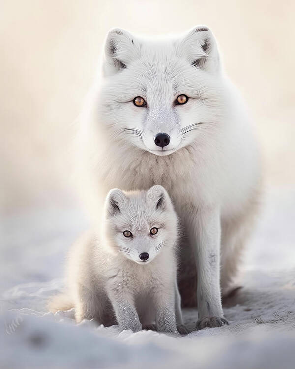 Arctic Fox Poster featuring the photograph Arctic Fox nine by David Mohn