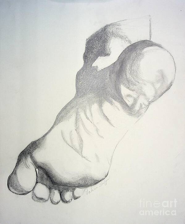 Foot Poster featuring the drawing Art has sole by Valerie Shaffer