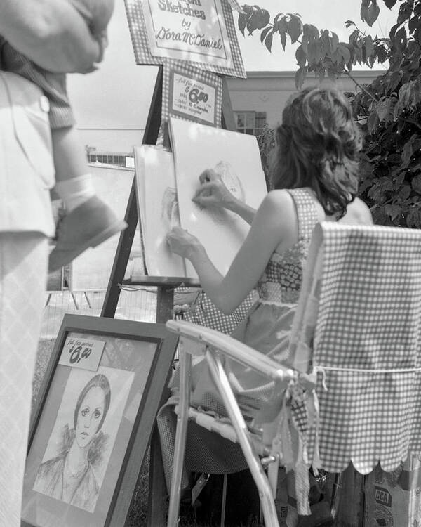 Georgia Poster featuring the photograph Artist at Work, Roswell, Georgia 1974 by John Simmons