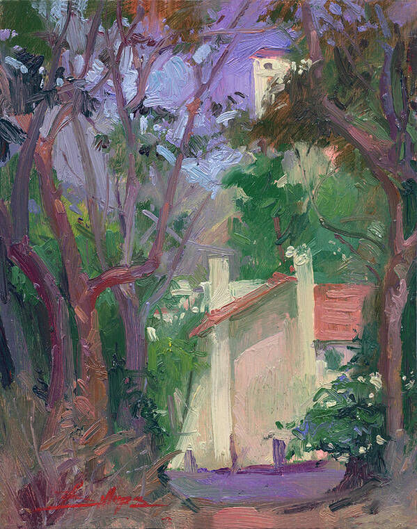 Pleinair Painting Poster featuring the painting At Jourey's End Plein Air by Elizabeth - Betty Jean Billups