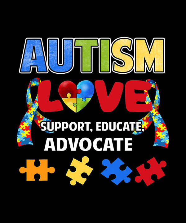 Autism Awareness Educate Love Support Advocate Poster