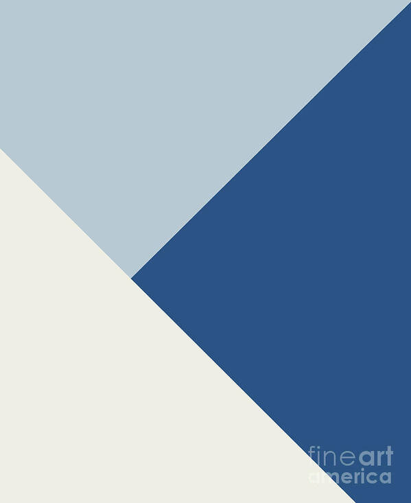 Graphic-design Poster featuring the digital art Baby Blue meets Classic Blue and Coconut Milk Geometric #1 #minimal #decor #art by Anita Bella Jantz