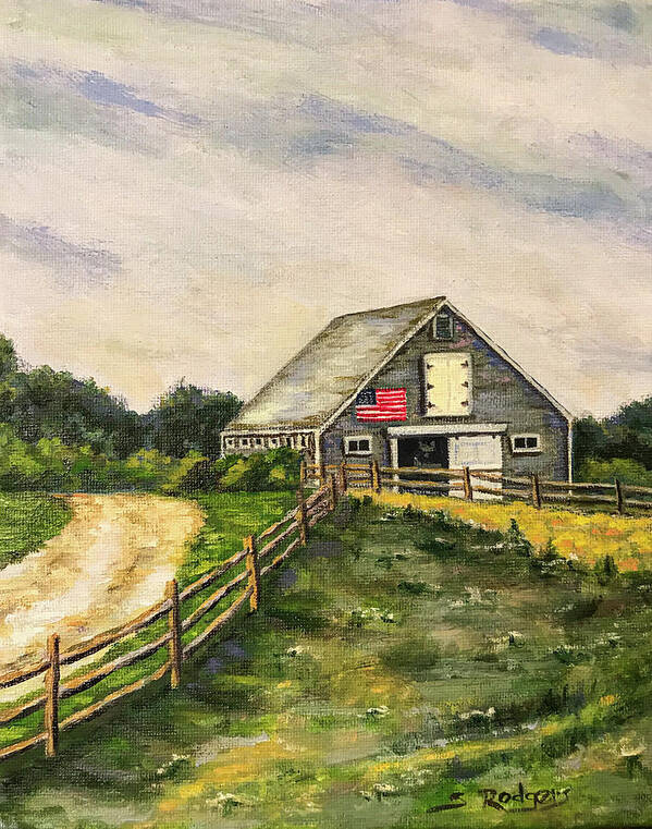 Paintings Poster featuring the painting Barn on Marthas Vineyard by Sherrell Rodgers