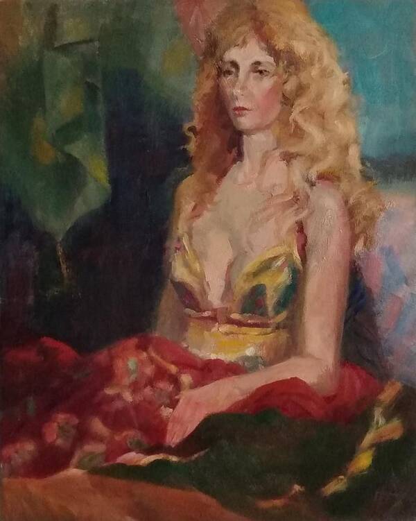 Girl Poster featuring the painting Belly Dancer at Rest I by Irena Jablonski