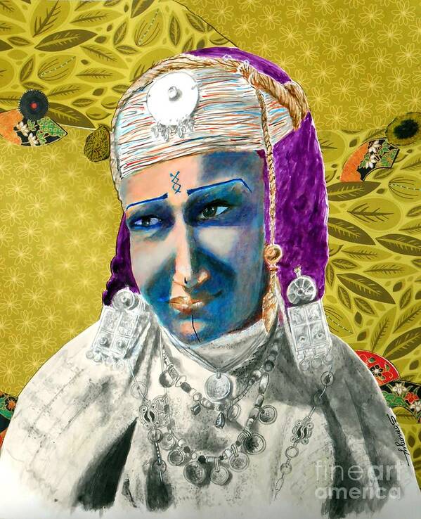 Berber Poster featuring the mixed media Berber, v. 2 by Jayne Somogy