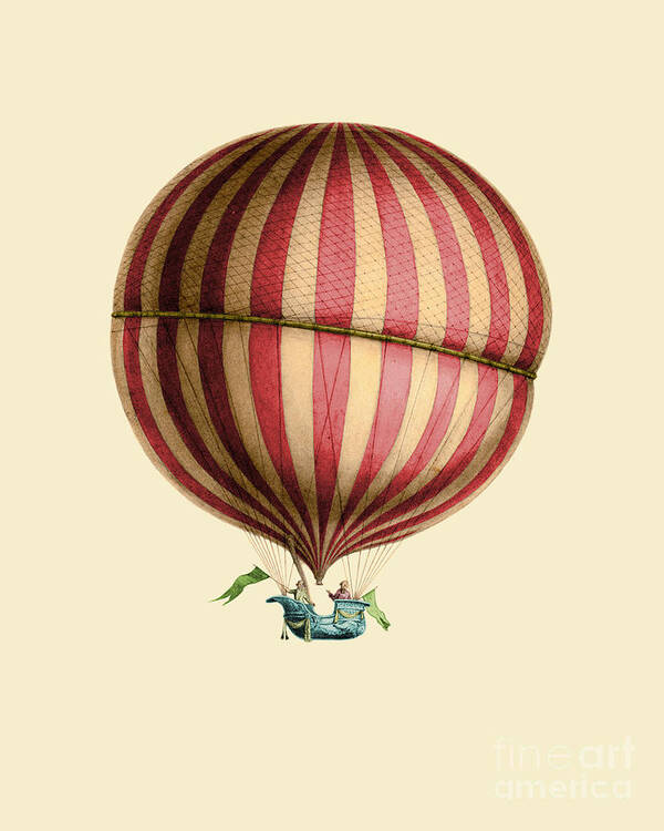 Balloon Poster featuring the digital art Big striped balloon by Madame Memento