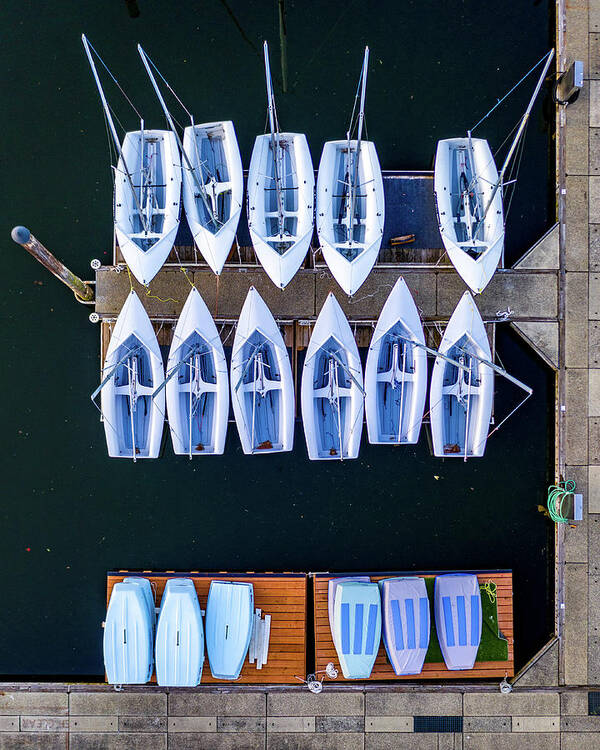 Drone Poster featuring the photograph Boat Beginnings 2 by Clinton Ward