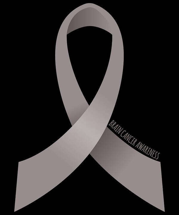 Awareness Poster featuring the digital art Brain Cancer Awareness Ribbon by Flippin Sweet Gear