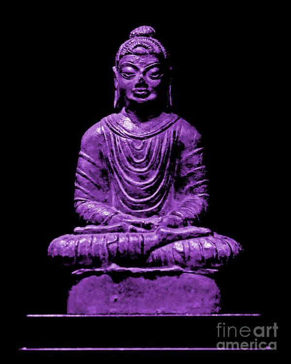 Buddha Poster featuring the photograph Buddha Purple by Marisol VB