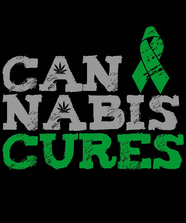 Funny Poster featuring the digital art Cannabis Cures THC 420 CBD by Flippin Sweet Gear