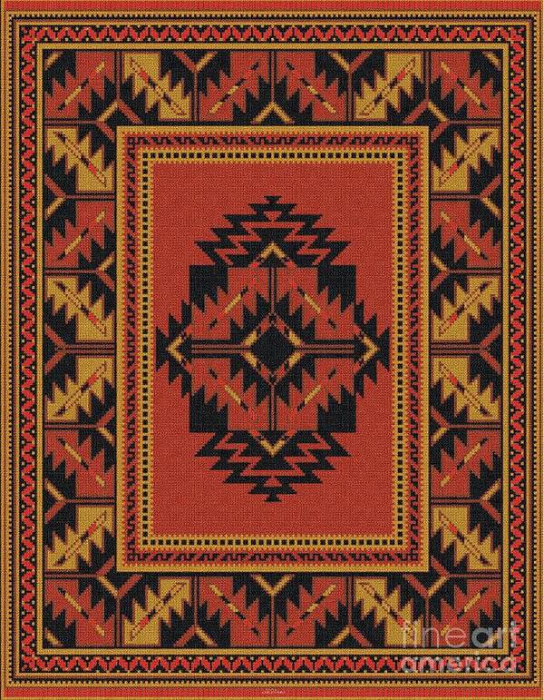 Rug Poster featuring the digital art Carpet - 158 by Mehran Akhzari
