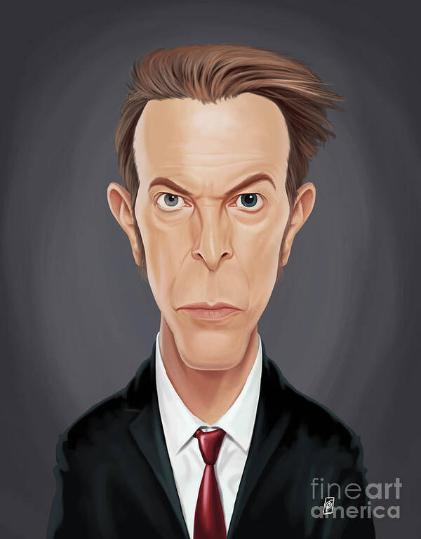 Illustration Poster featuring the digital art Celebrity Sunday - David Bowie by Rob Snow