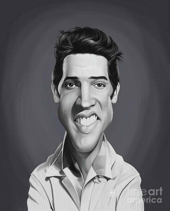 Illustration Poster featuring the digital art Celebrity Sunday - Elvis Presley by Rob Snow