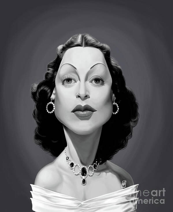 Illustration Poster featuring the digital art Celebrity Sunday - Hedy Lamarr by Rob Snow