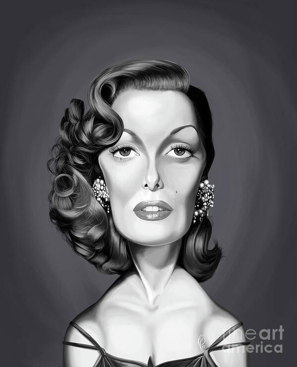 Illustration Poster featuring the digital art Celebrity Sunday - Jane Russell by Rob Snow