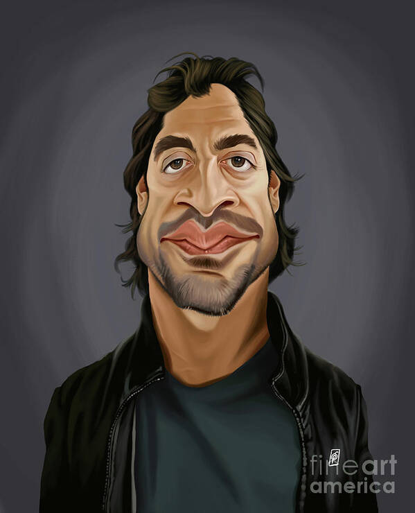 Illustration Poster featuring the digital art Celebrity Sunday - Javier Bardem by Rob Snow