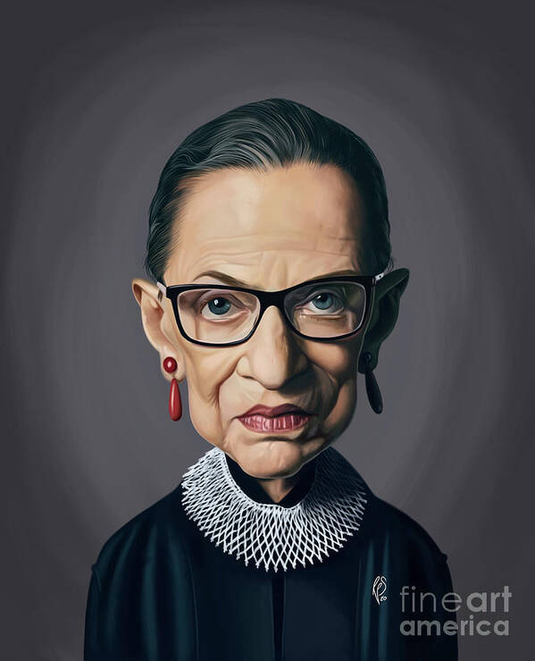 Illustration Poster featuring the digital art Celebrity Sunday - Ruth Bader Ginsburg by Rob Snow