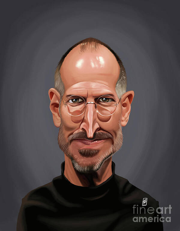 Illustration Poster featuring the digital art Celebrity Sunday - Steve Jobs by Rob Snow