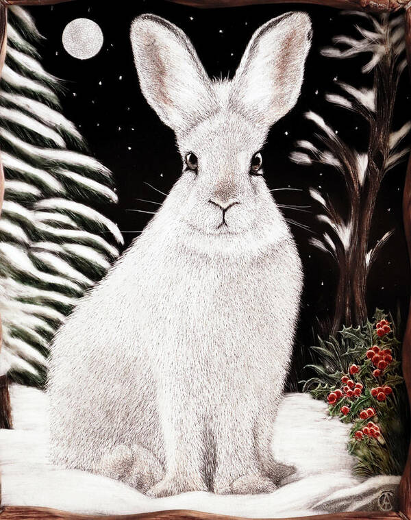 Bunny Poster featuring the painting Christmas Bunny by Angie Cockle