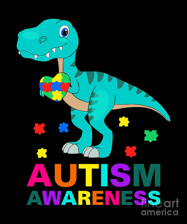 Cool Little T-Rex Autism Awareness Dinosaur Poster by Heidi Joyce - Fine  Art America